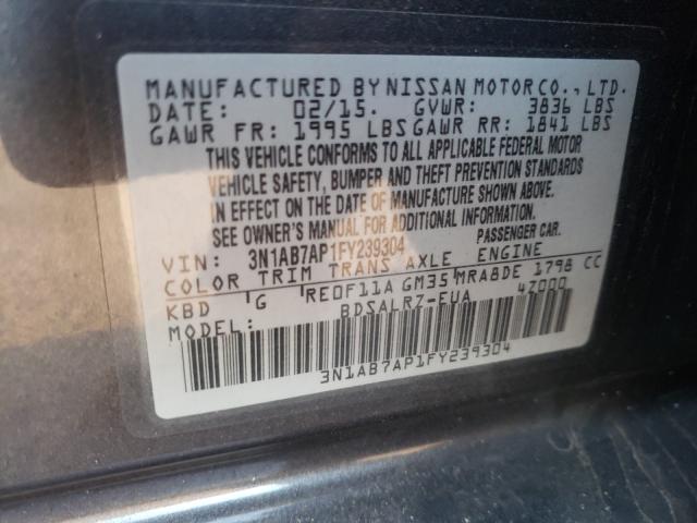 Photo 9 VIN: 3N1AB7AP1FY239304 - NISSAN SENTRA S 