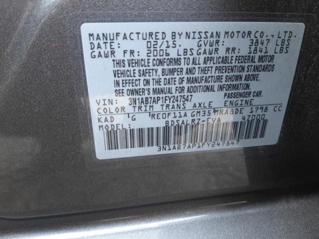 Photo 9 VIN: 3N1AB7AP1FY247547 - NISSAN SENTRA S 