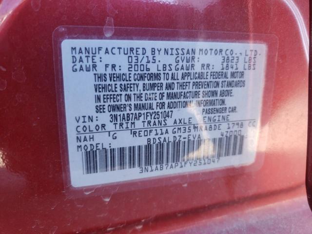 Photo 9 VIN: 3N1AB7AP1FY251047 - NISSAN SENTRA S 