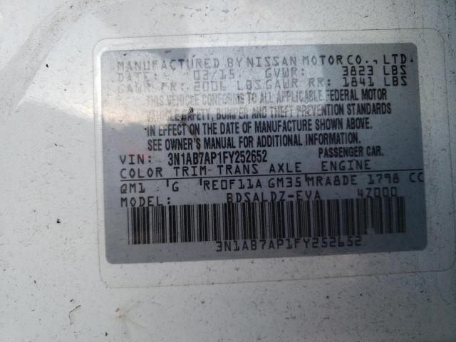 Photo 11 VIN: 3N1AB7AP1FY252652 - NISSAN SENTRA S 