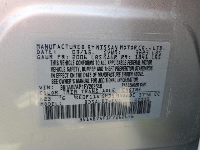 Photo 11 VIN: 3N1AB7AP1FY262646 - NISSAN SENTRA 