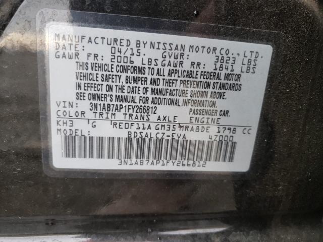 Photo 9 VIN: 3N1AB7AP1FY266812 - NISSAN SENTRA S 