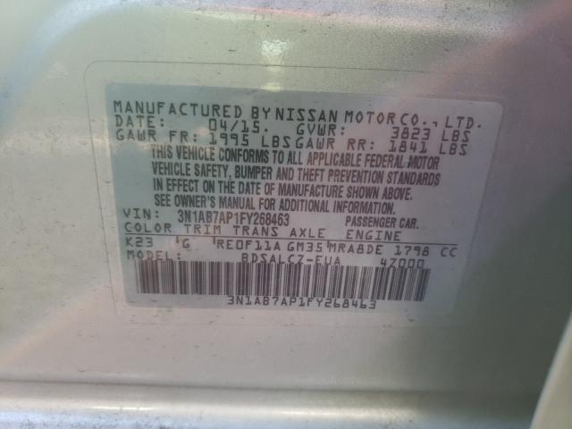 Photo 9 VIN: 3N1AB7AP1FY268463 - NISSAN SENTRA S 