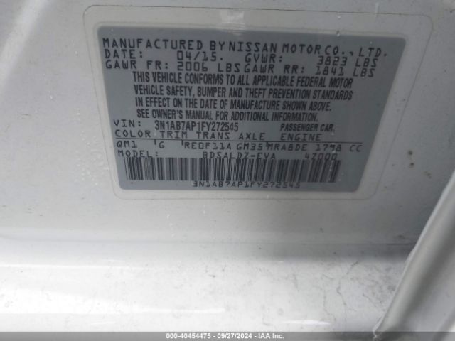 Photo 8 VIN: 3N1AB7AP1FY272545 - NISSAN SENTRA 