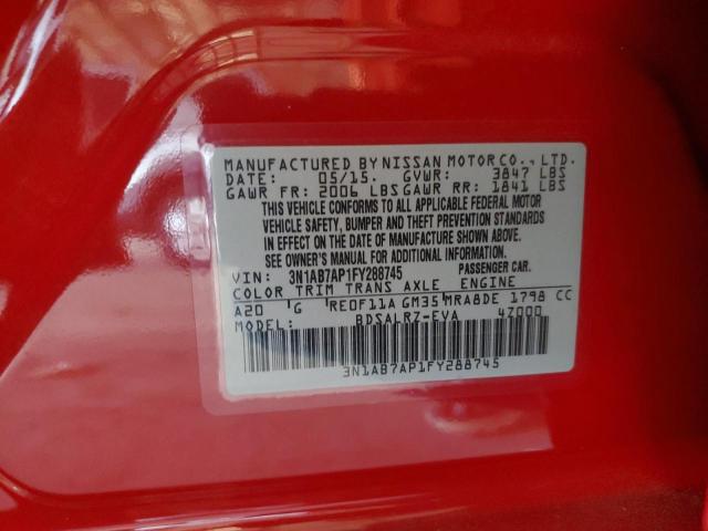 Photo 12 VIN: 3N1AB7AP1FY288745 - NISSAN SENTRA S 