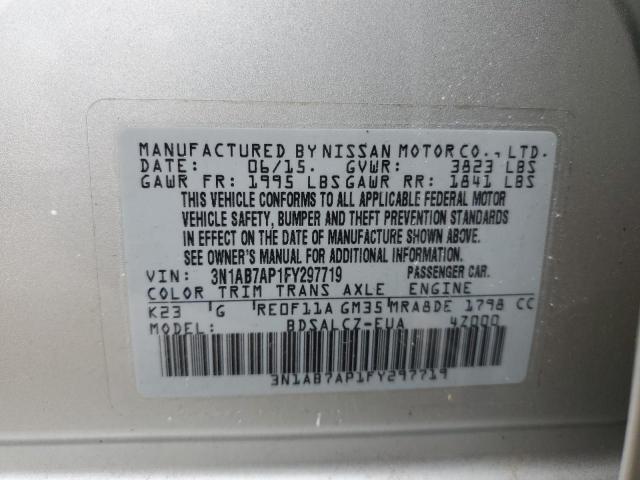 Photo 12 VIN: 3N1AB7AP1FY297719 - NISSAN SENTRA S 