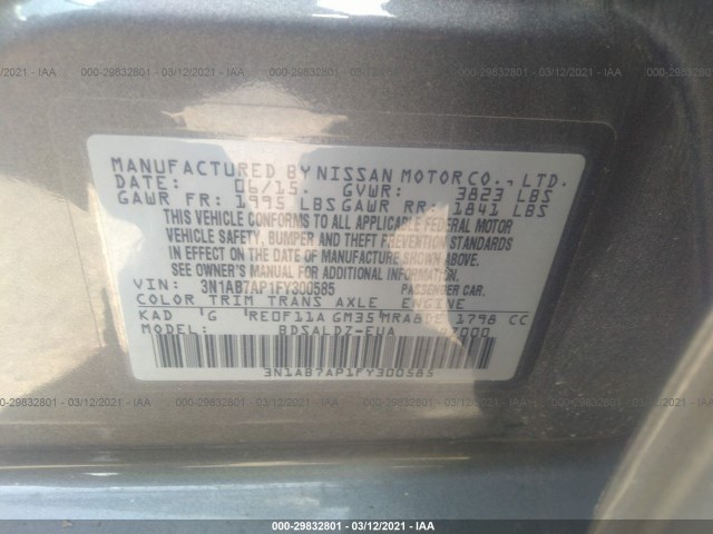 Photo 8 VIN: 3N1AB7AP1FY300585 - NISSAN SENTRA 