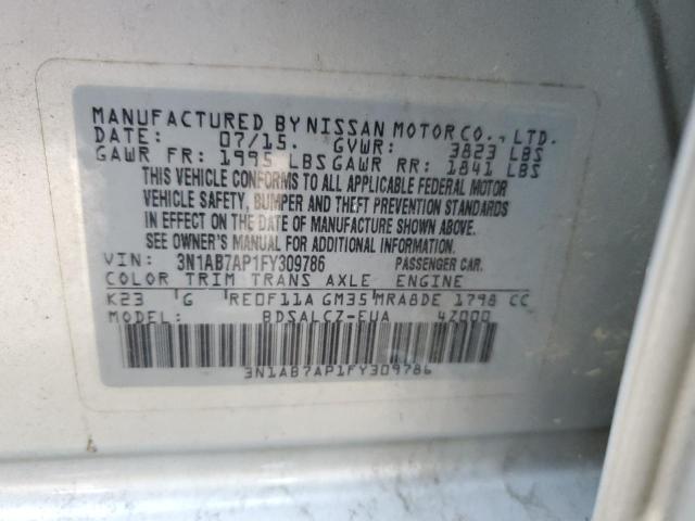 Photo 11 VIN: 3N1AB7AP1FY309786 - NISSAN SENTRA S 