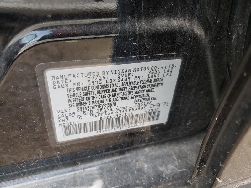 Photo 9 VIN: 3N1AB7AP1FY315670 - NISSAN SENTRA S 