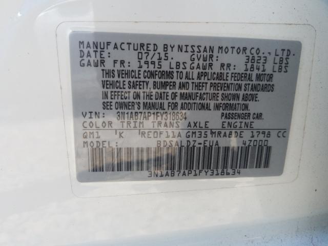 Photo 9 VIN: 3N1AB7AP1FY318634 - NISSAN SENTRA S 