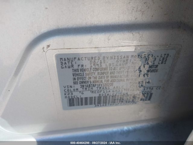 Photo 8 VIN: 3N1AB7AP1FY320206 - NISSAN SENTRA 