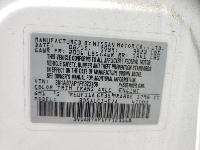 Photo 9 VIN: 3N1AB7AP1FY323168 - NISSAN SENTRA S 