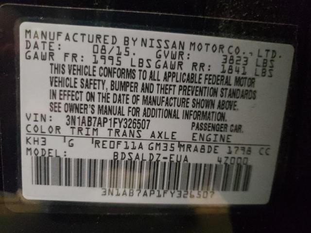 Photo 11 VIN: 3N1AB7AP1FY326507 - NISSAN SENTRA S 