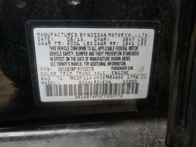 Photo 9 VIN: 3N1AB7AP1FY333778 - NISSAN SENTRA S 