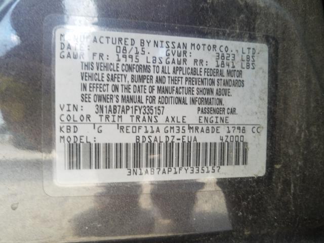 Photo 9 VIN: 3N1AB7AP1FY335157 - NISSAN SENTRA S 