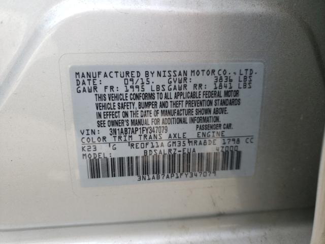 Photo 9 VIN: 3N1AB7AP1FY347079 - NISSAN SENTRA S 