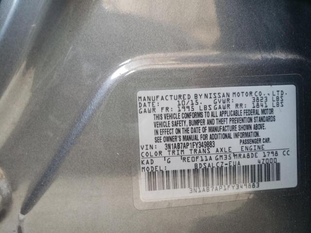 Photo 9 VIN: 3N1AB7AP1FY349883 - NISSAN SENTRA S 