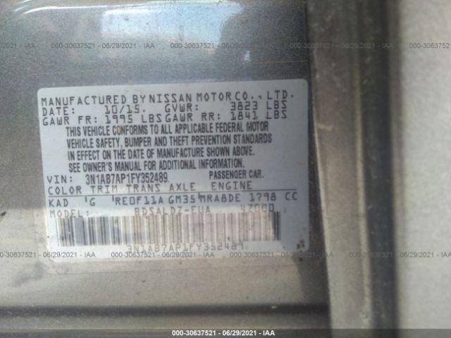 Photo 8 VIN: 3N1AB7AP1FY352489 - NISSAN SENTRA 