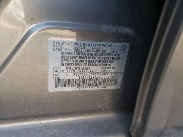 Photo 9 VIN: 3N1AB7AP1FY360883 - NISSAN SENTRA S 