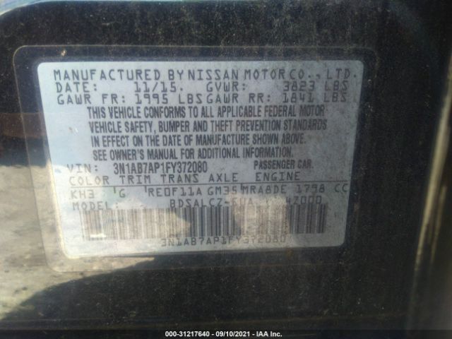 Photo 8 VIN: 3N1AB7AP1FY372080 - NISSAN SENTRA 