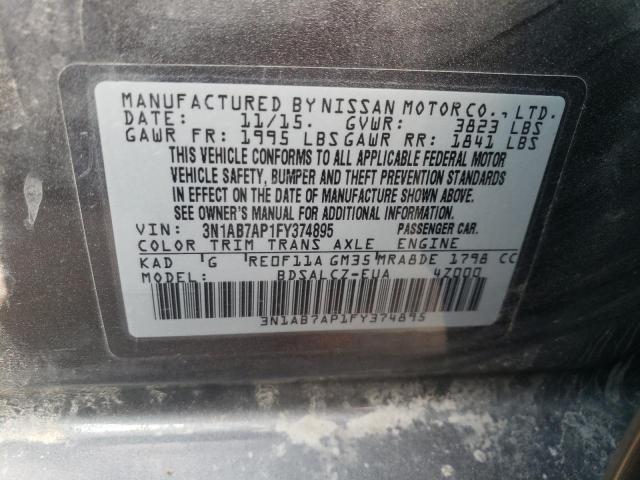 Photo 11 VIN: 3N1AB7AP1FY374895 - NISSAN SENTRA S 