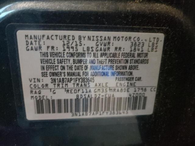 Photo 9 VIN: 3N1AB7AP1FY383645 - NISSAN SENTRA S 