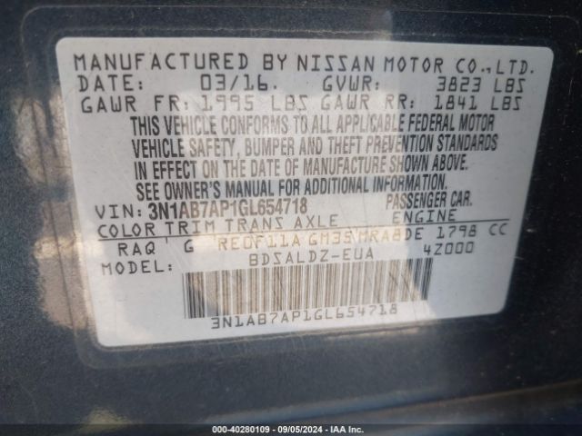 Photo 8 VIN: 3N1AB7AP1GL654718 - NISSAN SENTRA 