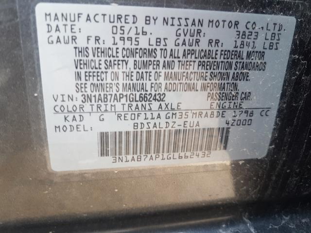 Photo 9 VIN: 3N1AB7AP1GL662432 - NISSAN SENTRA S 