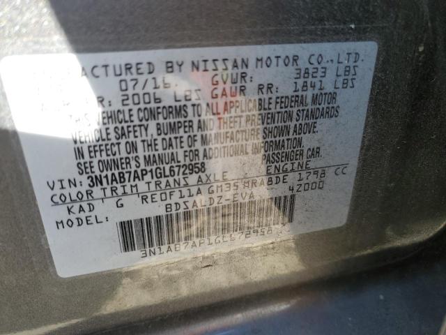 Photo 11 VIN: 3N1AB7AP1GL672958 - NISSAN SENTRA S 