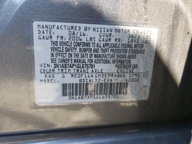 Photo 9 VIN: 3N1AB7AP1GL675701 - NISSAN SENTRA S 