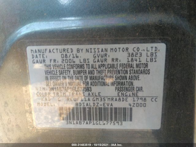 Photo 8 VIN: 3N1AB7AP1GL677593 - NISSAN SENTRA 