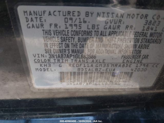 Photo 8 VIN: 3N1AB7AP1GL683586 - NISSAN SENTRA 