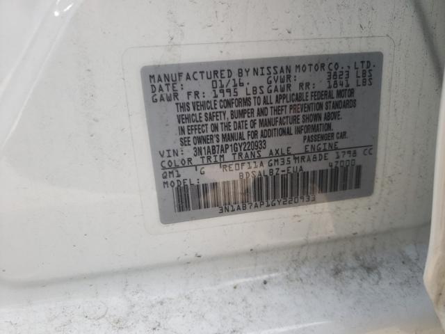 Photo 9 VIN: 3N1AB7AP1GY220933 - NISSAN SENTRA S 