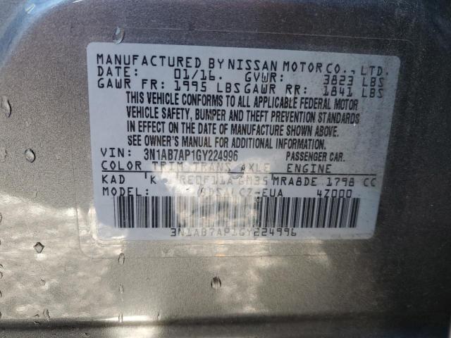 Photo 11 VIN: 3N1AB7AP1GY224996 - NISSAN SENTRA S 