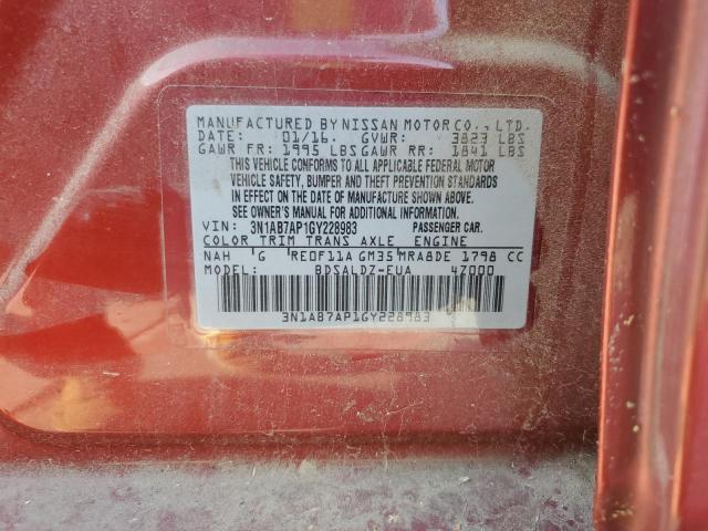 Photo 11 VIN: 3N1AB7AP1GY228983 - NISSAN SENTRA S 