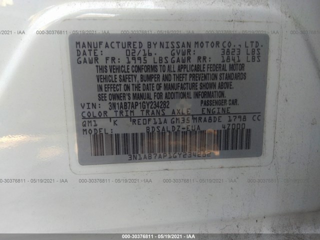 Photo 8 VIN: 3N1AB7AP1GY234282 - NISSAN SENTRA 