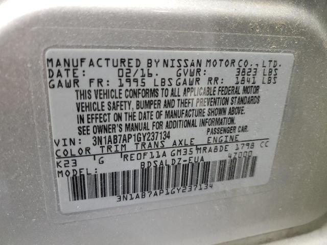 Photo 9 VIN: 3N1AB7AP1GY237134 - NISSAN SENTRA S 