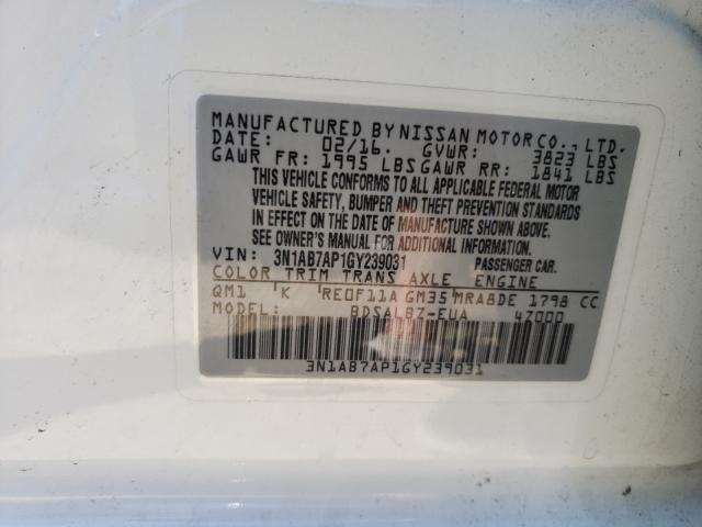 Photo 9 VIN: 3N1AB7AP1GY239031 - NISSAN SENTRA S 