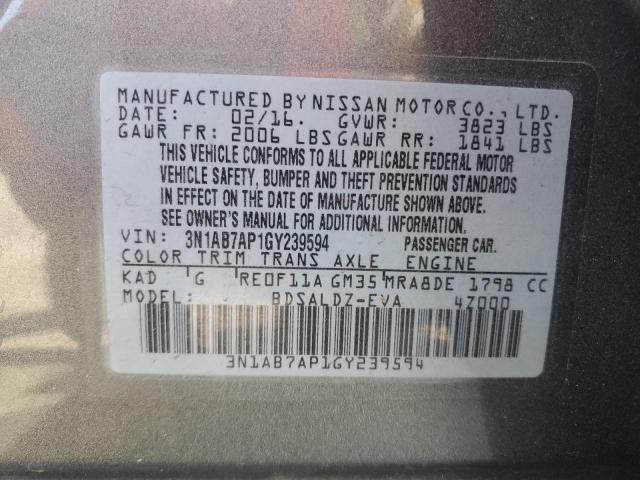 Photo 12 VIN: 3N1AB7AP1GY239594 - NISSAN SENTRA 