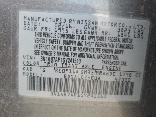 Photo 12 VIN: 3N1AB7AP1GY241510 - NISSAN SENTRA S 