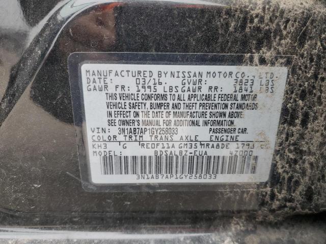 Photo 12 VIN: 3N1AB7AP1GY258033 - NISSAN SENTRA S 