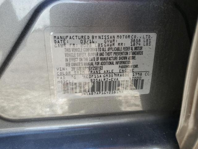 Photo 11 VIN: 3N1AB7AP1GY258193 - NISSAN SENTRA S 