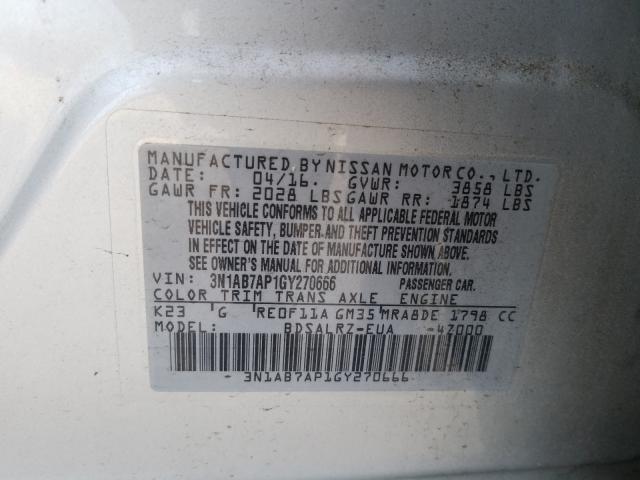 Photo 9 VIN: 3N1AB7AP1GY270666 - NISSAN SENTRA S 