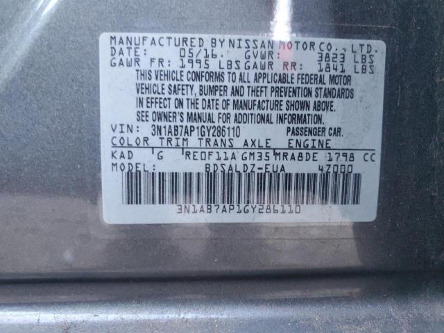 Photo 11 VIN: 3N1AB7AP1GY286110 - NISSAN SENTRA S 