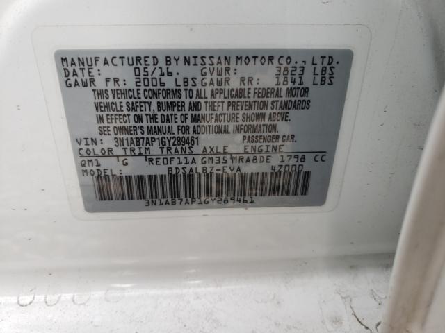 Photo 9 VIN: 3N1AB7AP1GY289461 - NISSAN SENTRA S 