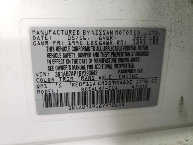 Photo 11 VIN: 3N1AB7AP1GY290643 - NISSAN SENTRA 