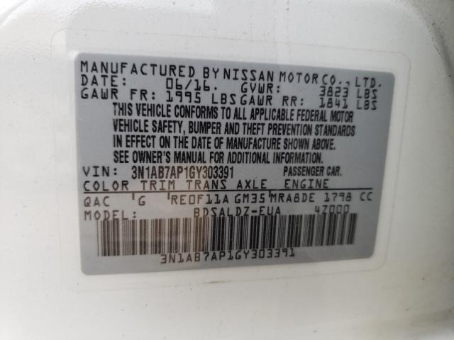 Photo 9 VIN: 3N1AB7AP1GY303391 - NISSAN SENTRA S 