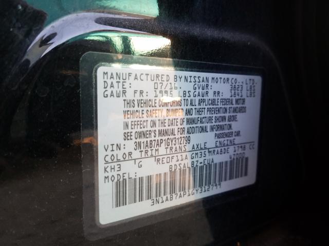 Photo 9 VIN: 3N1AB7AP1GY312799 - NISSAN SENTRA S 