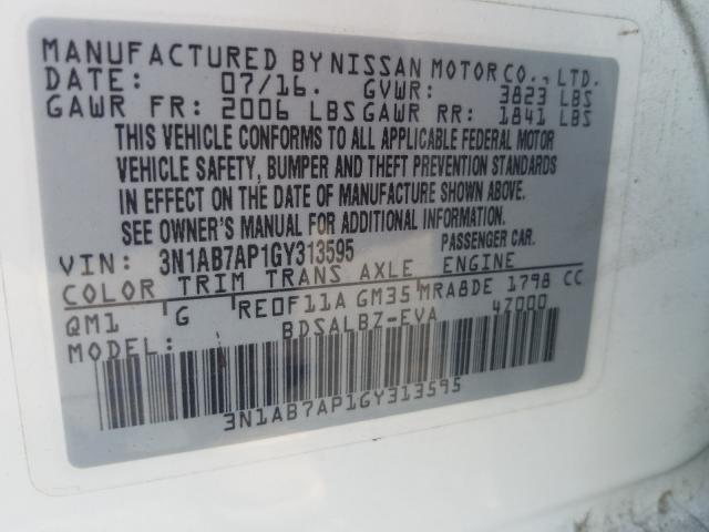 Photo 9 VIN: 3N1AB7AP1GY313595 - NISSAN SENTRA S 