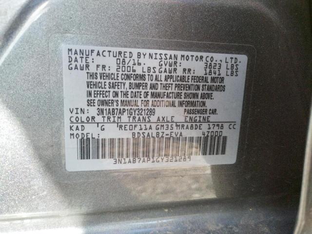 Photo 9 VIN: 3N1AB7AP1GY321289 - NISSAN SENTRA S 